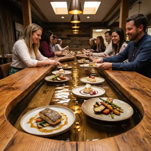 Innovative Dining Experience: Meandering Channel Tabletop