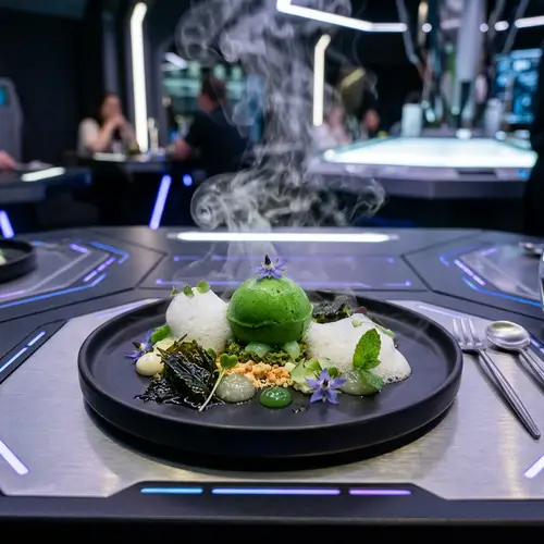 Futuristic Nettle Sorbet with Foams and Gels