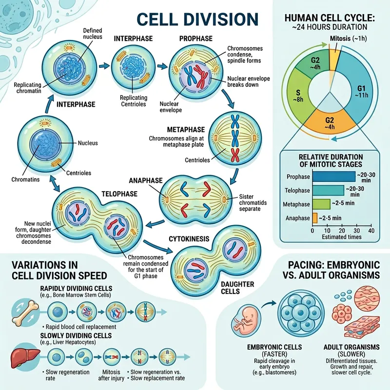 Cell Division Process and Time Span in Biological Systems