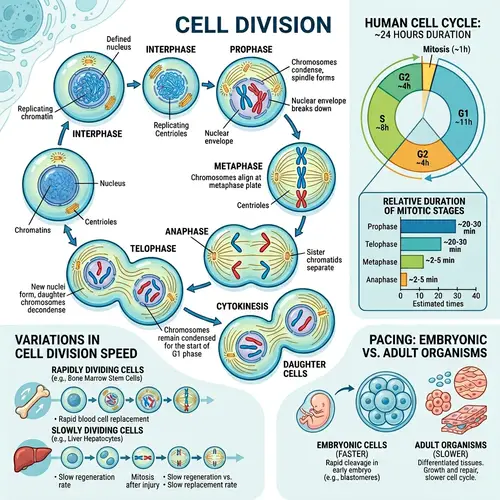 Cell Division Process: Interphase to Telophase in Human Cells