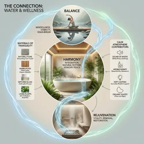 Water and Wellness: Serene Bath Space for Balance & Harmony