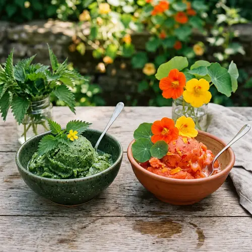 Realistic Nettles and Nasturtium Sorbet Flavors