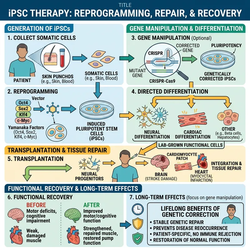 iPSC Regenerative Medicine: Tissue Repair, Functional Recovery & Genetic Manipulation