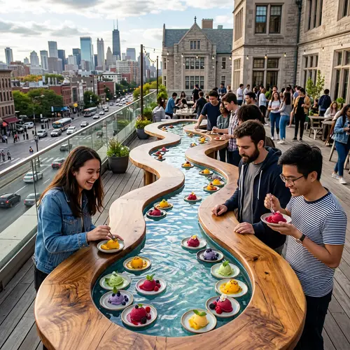 Organic Water Table Sorbet Dining Experience | City University Rooftop