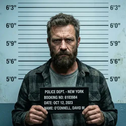 Rugged Middle-Aged Man Mugshot