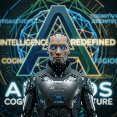 Realistic Male AI Robot Illustration