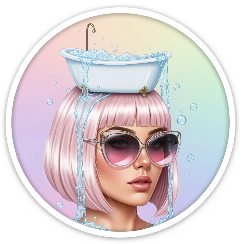 Surreal Stylish Woman in Pastel Art