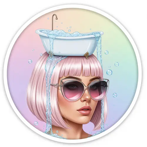 Surreal Stylish Woman in Pastel Art