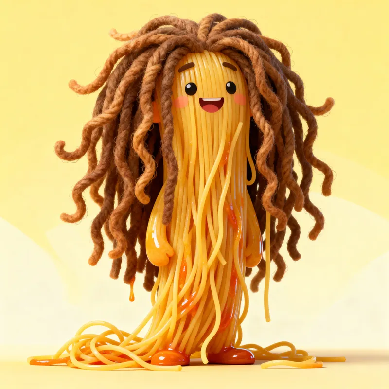 Spaghetti Person with Dreadlocks | Unique Art