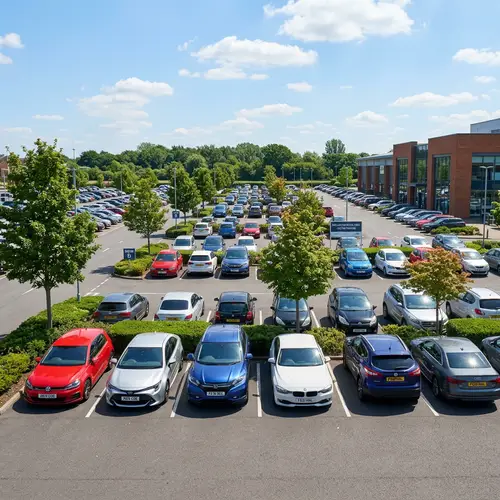 Diverse Array of Cars in Organized Parking Lot