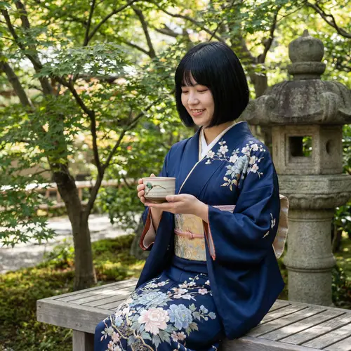 Tsuruko Aoyama in Traditional Japanese Kimono