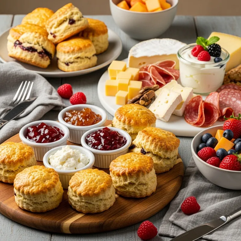 Organic Breakfast with Scones and Treats
