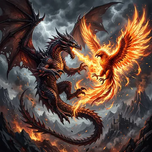 Epic Dragon vs. Phoenix Battle | Mythical Creatures Showdown