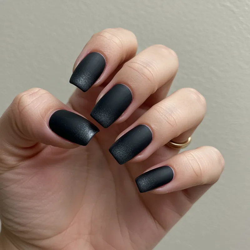 Stunning Ombre French Manicure in Matte Black