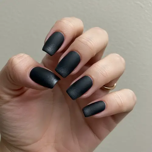 Stunning Ombre French Manicure in Matte Black