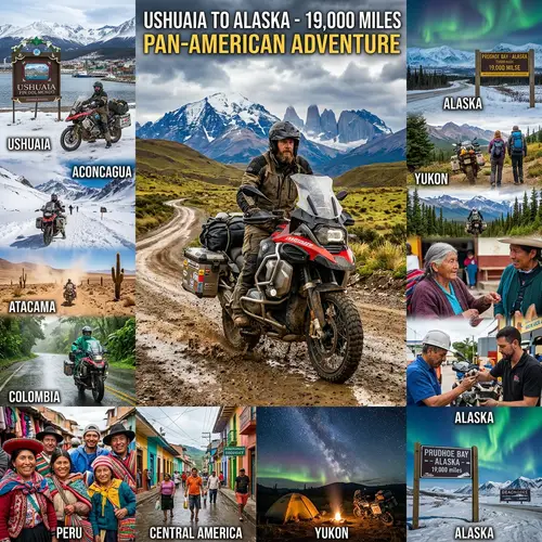 Motorcycle Journey Ushuaia to Alaska: Rugged Landscapes & Diverse Cultures