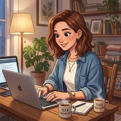 Charming Illustration of a Young Russian Woman