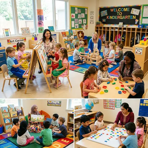 5 Diverse Teachers Engaging 20 Kindergarten Kids