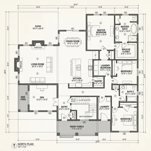 Detailed Residential Floor Plan Design
