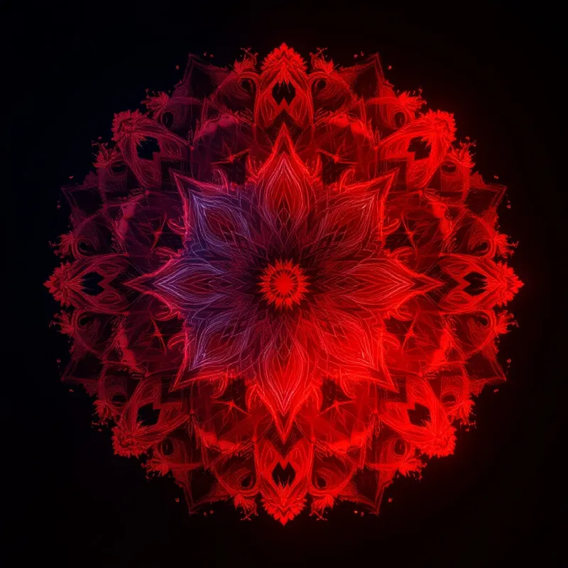 Fractal Art: Red Spectral Moon Creation
