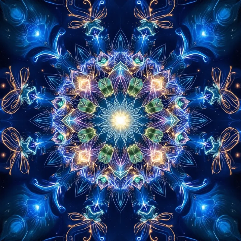 Blue Cosmic Play: Fractal Magic Unleashed