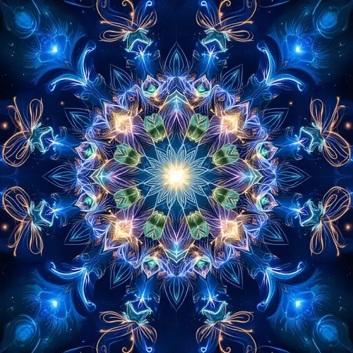 Blue Cosmic Play: Fractal Magic Unleashed