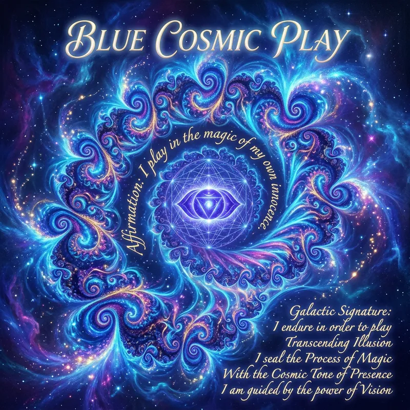 Blue Cosmic Play: Fractal Magic Unleashed