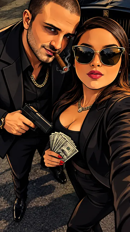 Cool Gangster Cartoon Character
