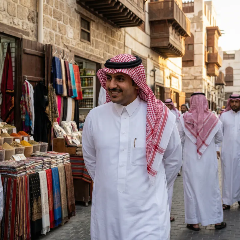 Saudi Arabia Traditional Thobe and Shomag Saudi Arabia Traditional Thobe and Shomag