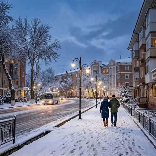 Winter View of Zarafshan, Republic of Uzbekistan