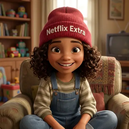 Dynamic Netflix Extra Girl | Animated Movie-style Illustration