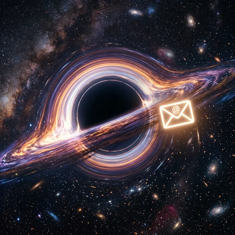 Surreal Universe: Blackhole Email Exploration