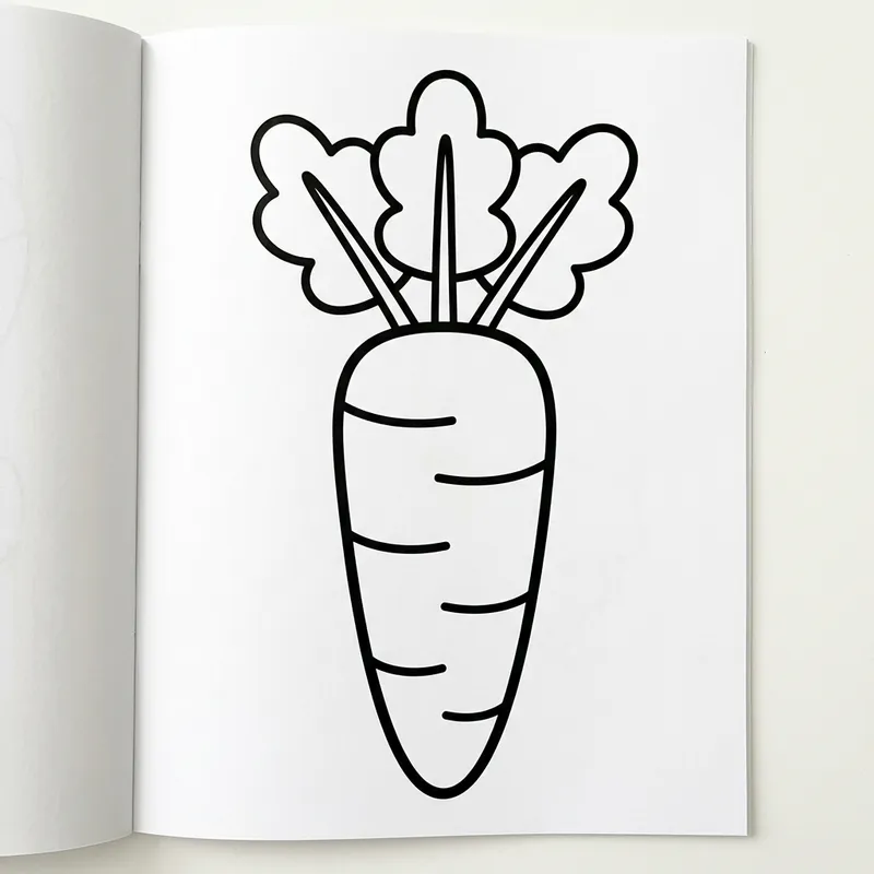 Simple Carrot Coloring Page for Kids