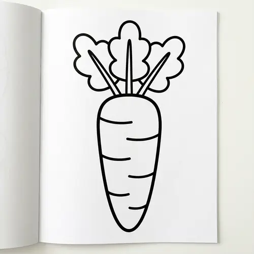Simple Carrot Coloring Page for Kids