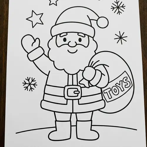 Simple Santa Claus Coloring Page for Kids