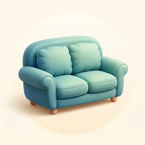 Comfortable 3D Sofa Icon | Soft Edges & Gradient