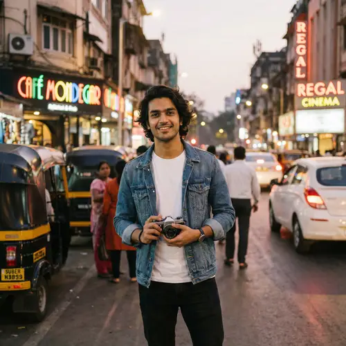Stylish South Asian Man in Urban Setting | Local Photography Enthusiast