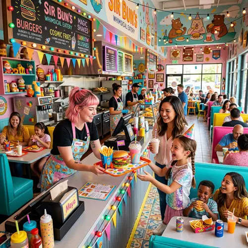 Whimsical Cat Burger: Fun Fast Food Delight