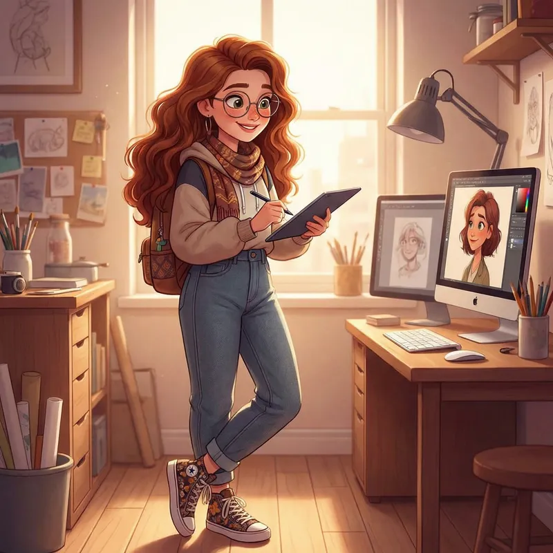 Create a Friendly Animated Character: Emmy with Wavy Hair