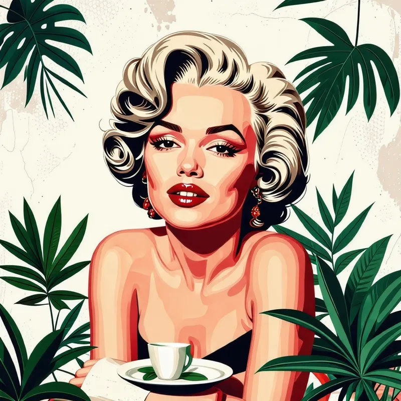 Marilyn Monroe in Boho Chic Cafe Art Poster