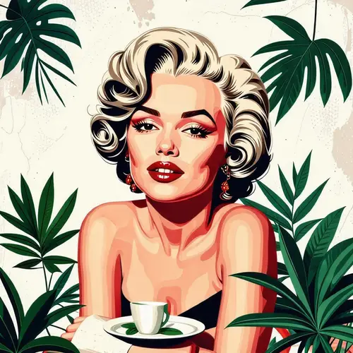 Marilyn Monroe in Boho Chic Cafe Art Poster