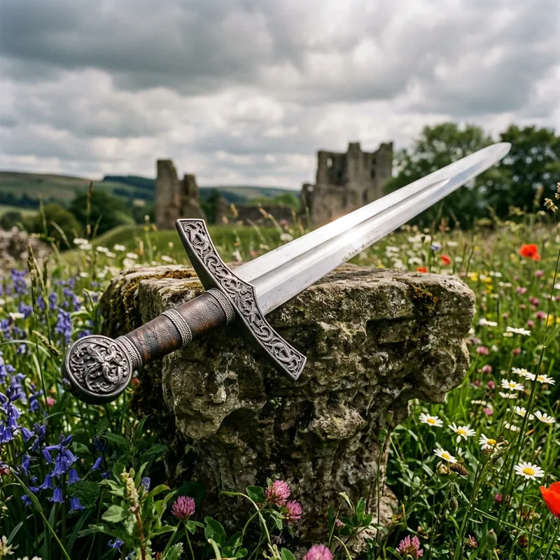 Classic Medieval Sword Depicting Mythological Beasts
