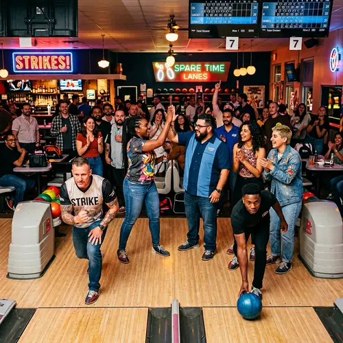 Diverse Crowd Enjoying Bowling Fun | Inclusive Bowling Alley