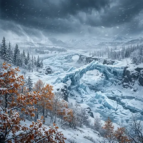 Golden Autumn to Fierce Blizzard: Tranquil Seasonal Transition