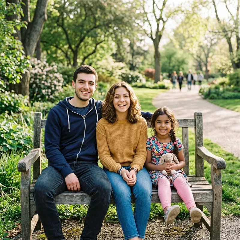 Three Siblings Enjoying a Park Day