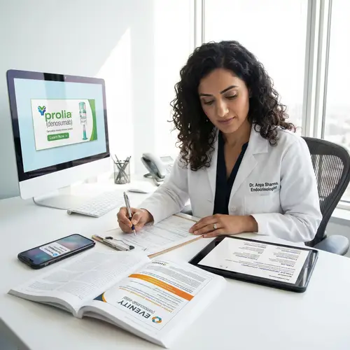 Middle-Eastern Endocrinologist Treating Osteoporosis in Well-Lit Environment