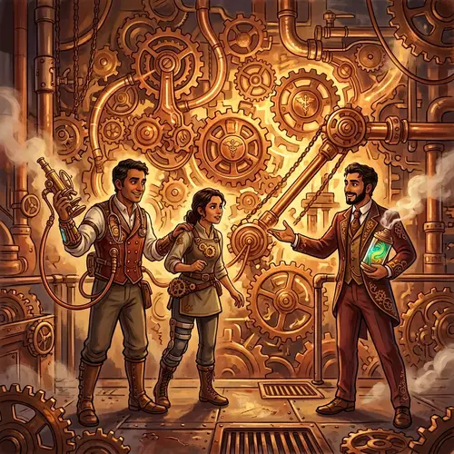 Steampunk Interconnectivity Art: Medical Genre Illustration