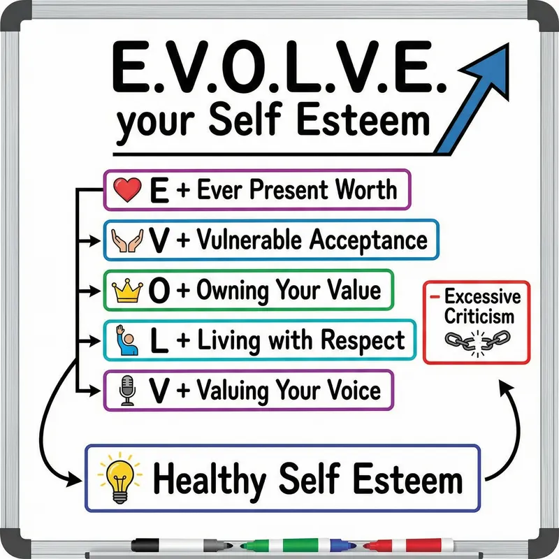 E.V.O.L.V.E Your Self Esteem Educational Diagram