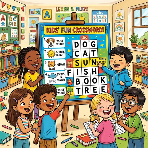 Colorful Crossword Puzzle Game for Kids | Educational and Fun