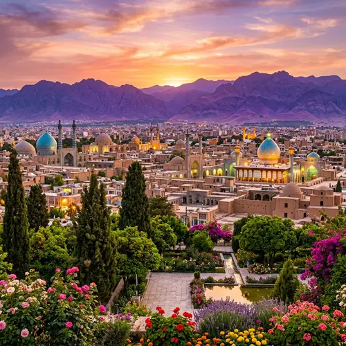 Enchanting Sunset Cityscape in Shiraz